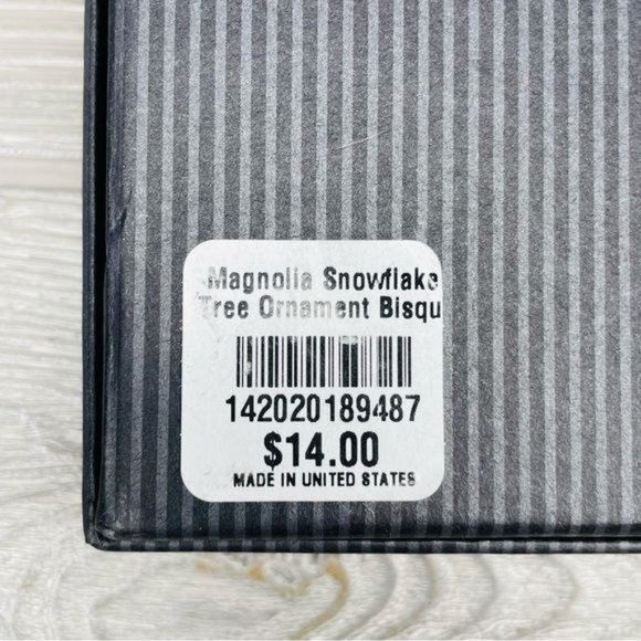 Magnolia snowflake lace Christmas tree ornament biscuits clay rustic decoration - Picture 5 of 5